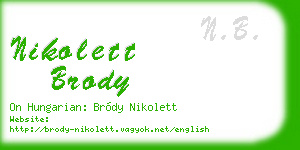 nikolett brody business card